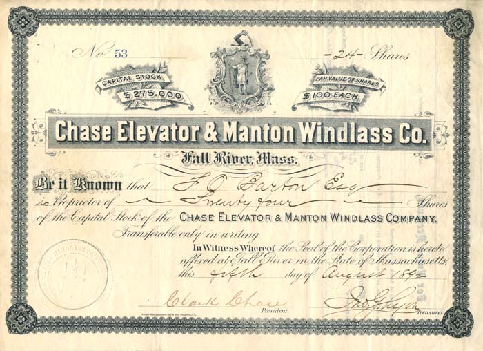 Chase Elevator and Manton Windlass